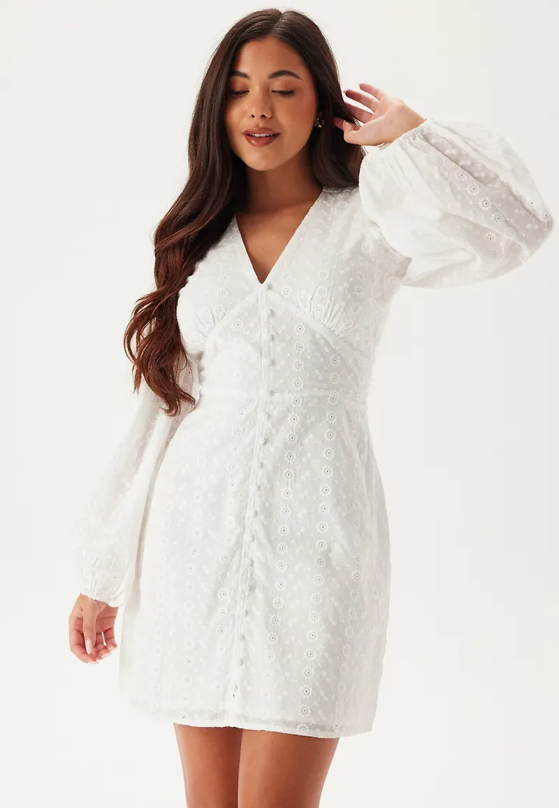 Broderie Anglaise Balloon Sleeve Dress