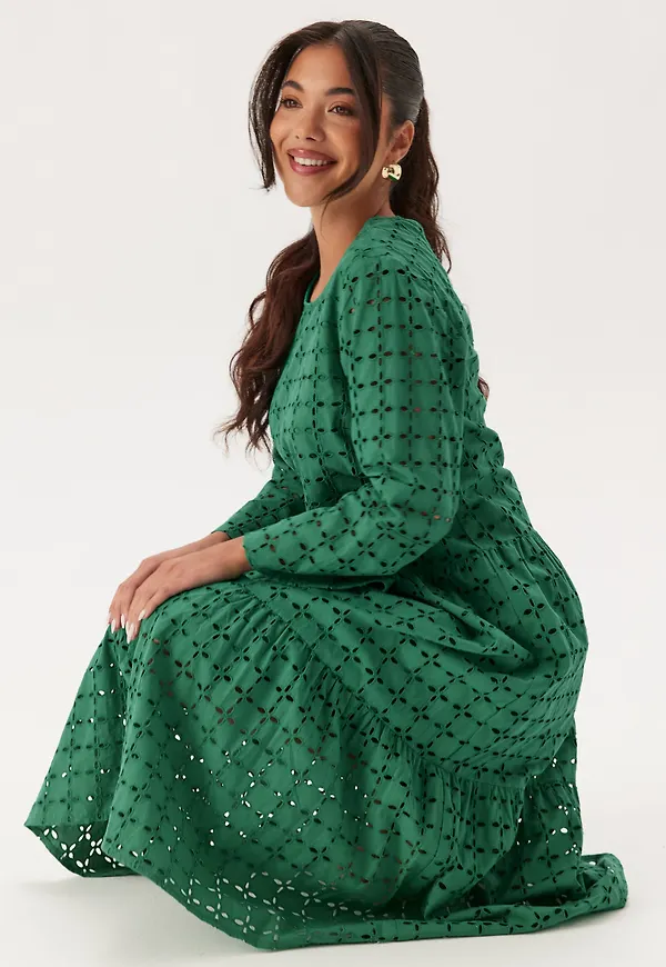 Broderie Anglaise Round Neck Dress