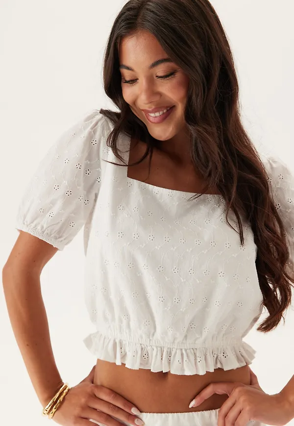 Broderie Anglaise Short Sleeve Blouse