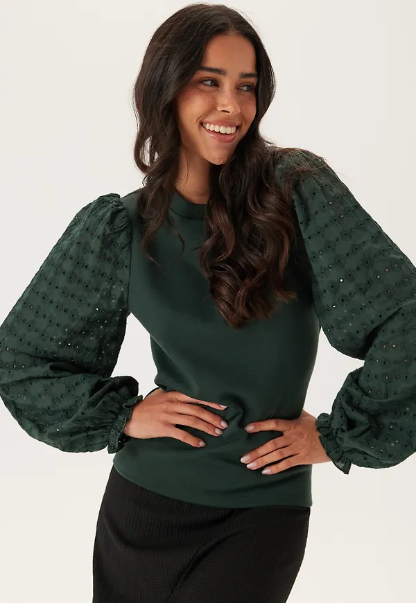 Broderie Anglaise Sleeve Top