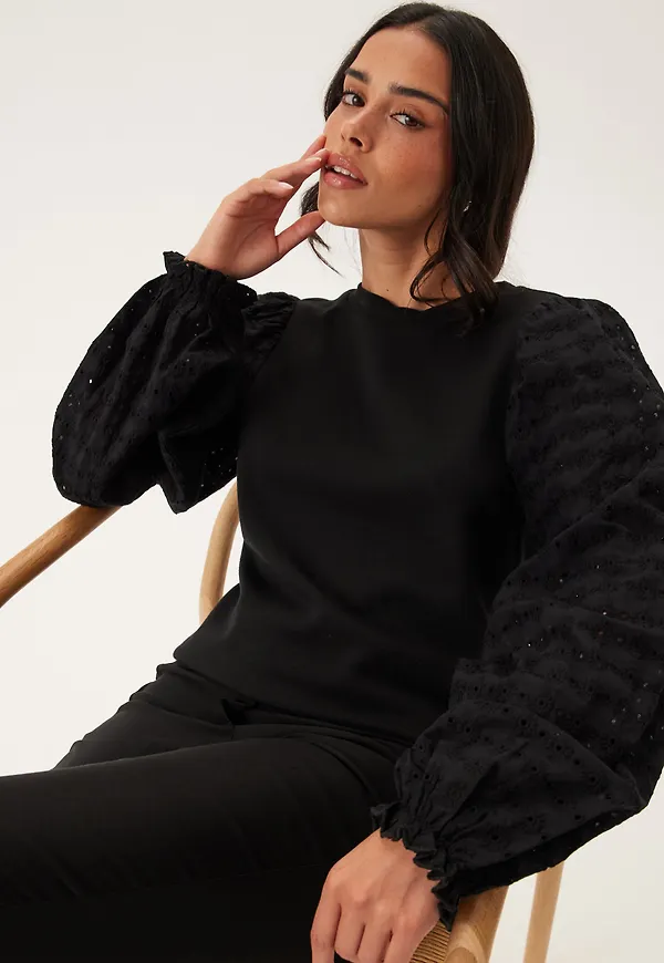 Broderie Anglaise Sleeve Top