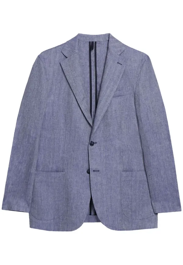 Brooks Brothers fiskbensmönstrad blazer - Blå