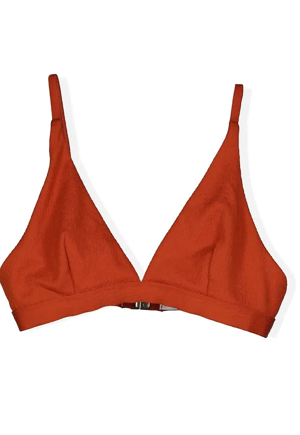 Brown Triangle Bikini Top