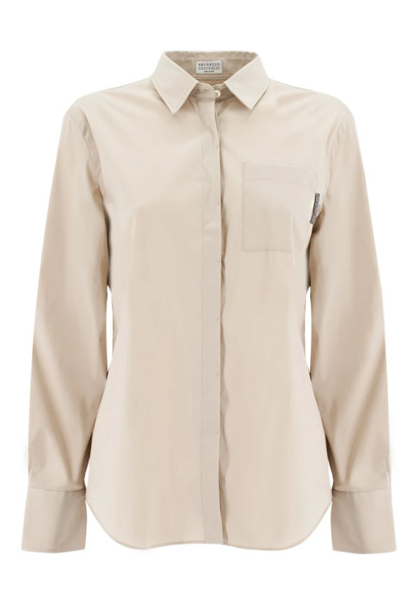 Brunello Cucinelli - Skjortor - Beige - Dam - Storlek: Xl,L,M