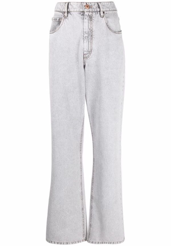 Brunello Cucinelli bootcut-jeans med hög midja - Grå