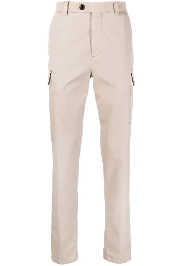 Brunello Cucinelli byxor med smal passform - Neutral