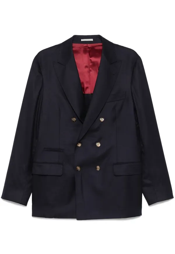 Brunello Cucinelli dubbelknäppt blazer - Blå