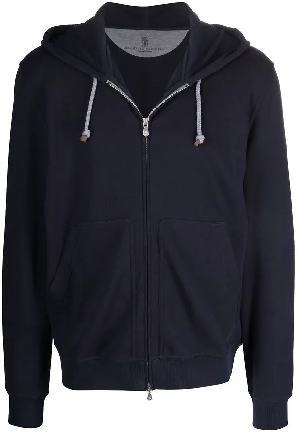 Brunello Cucinelli hoodie med dragsko - Blå