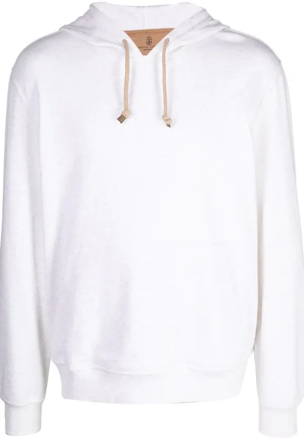Brunello Cucinelli hoodie med repdragsko - Neutral