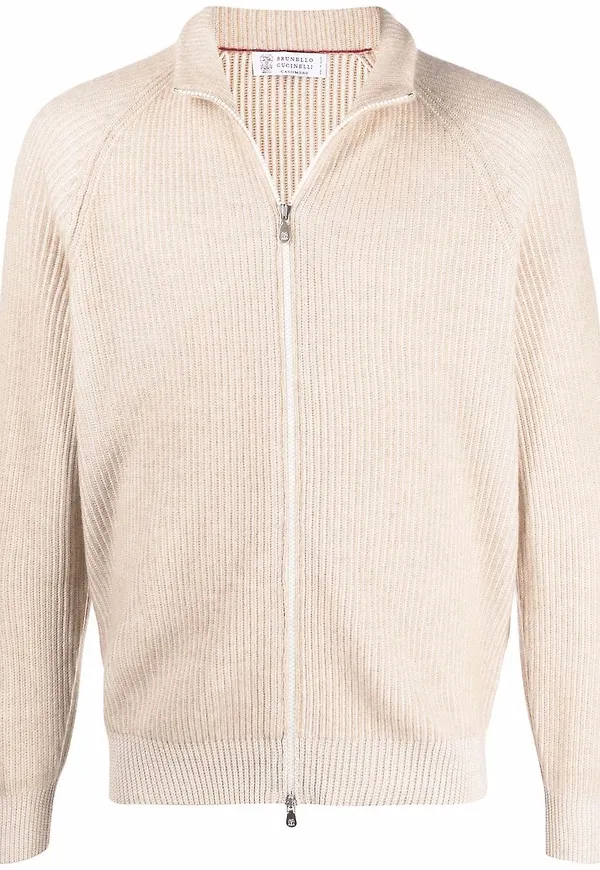 Brunello Cucinelli kashmirtröja med dragkedja
