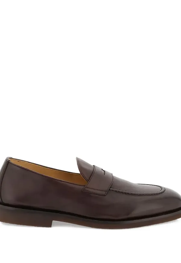 Brunello Cucinelli loafers med lackad finish - Brun