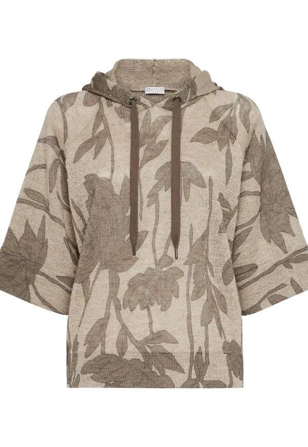 Brunello Cucinelli topp i blommig jacquard - Neutral