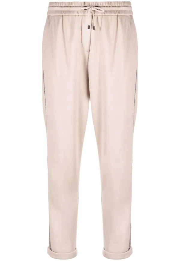 Brunello Cucinelli trackpants med kontrastkant - Neutral