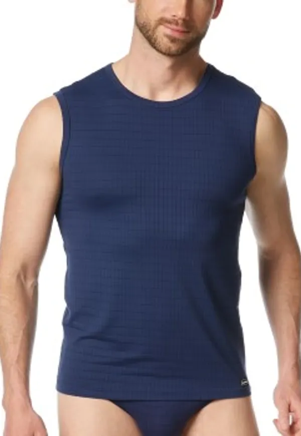Bruno Banani Check Line 2 0 Tanktop Marin polyamid Small Herr