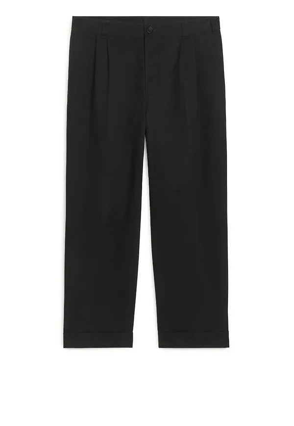 Brushed Cotton Trousers - Black