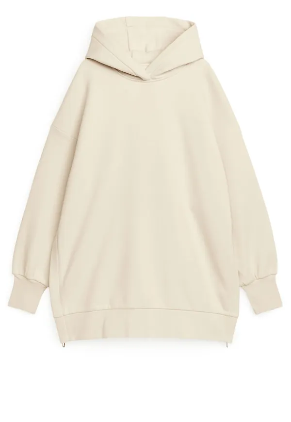 Brushed Fleece Hoodie - Beige