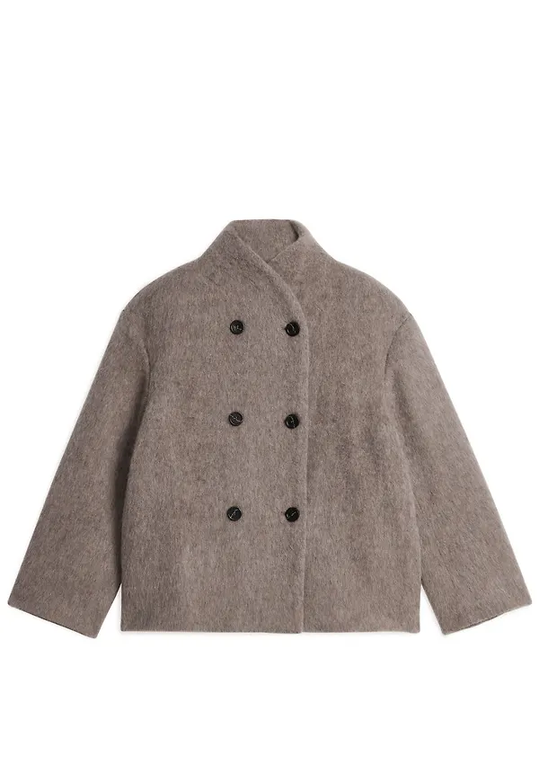 Brushed Wool Jacket - Beige