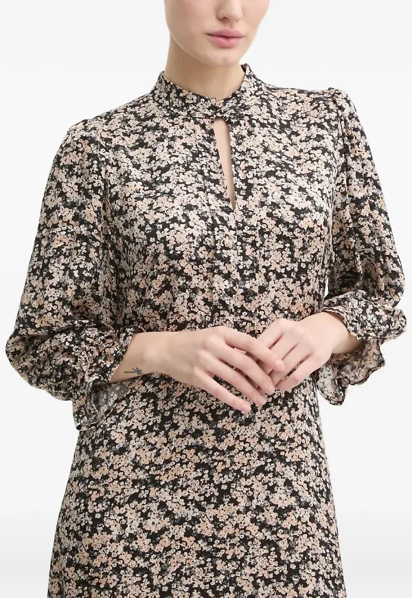 Bruuns Bazaar blommig midiklänning - Neutral
