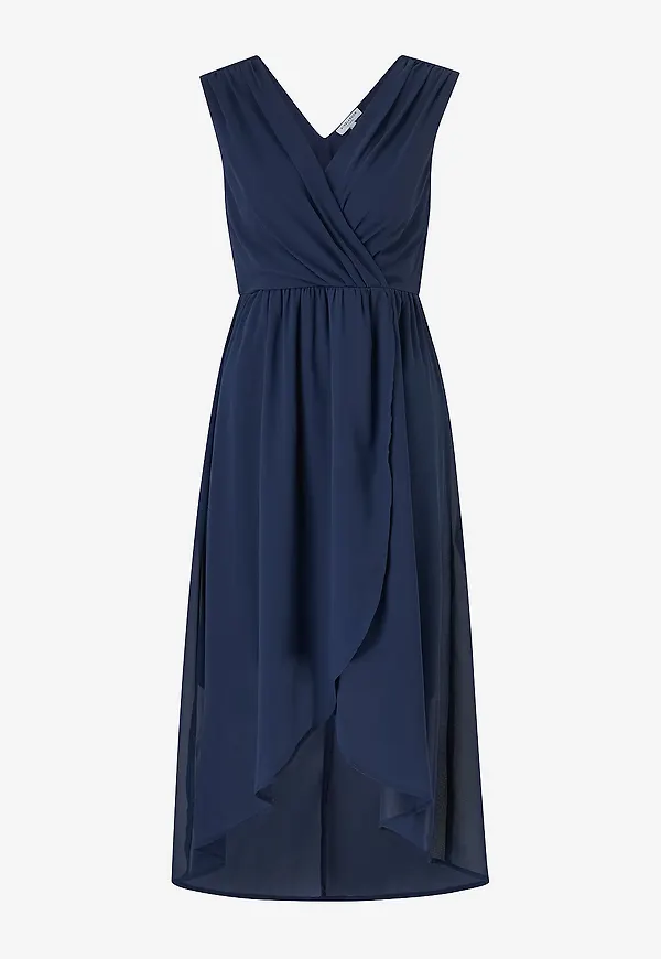 Bubbleroom - Klänning High-low Sleeveless Chiffon - Blå