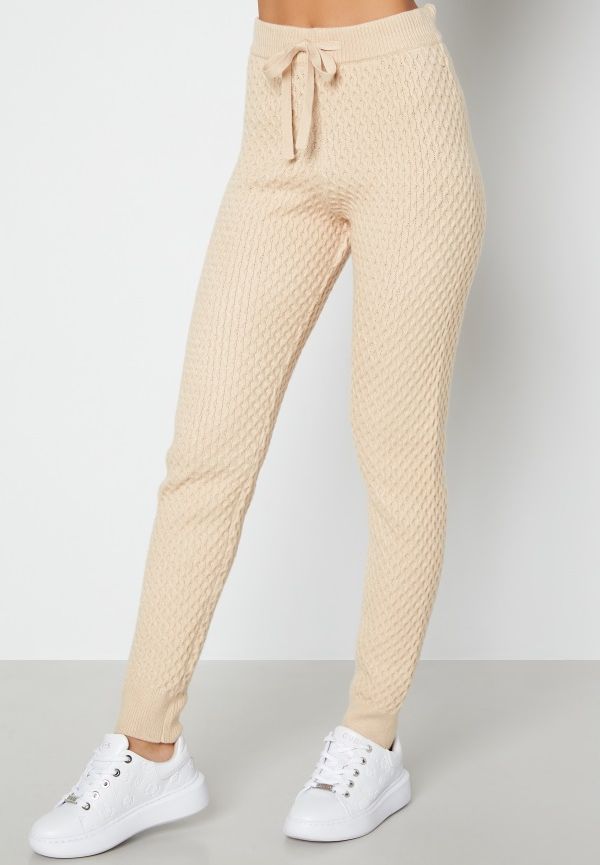 BUBBLEROOM Aisha knitted trousers Cream L