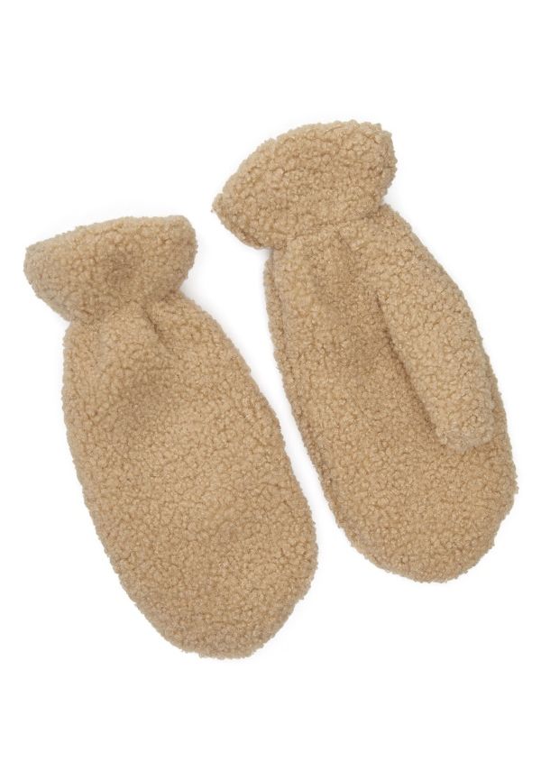 BUBBLEROOM Amanda teddy gloves Beige One size