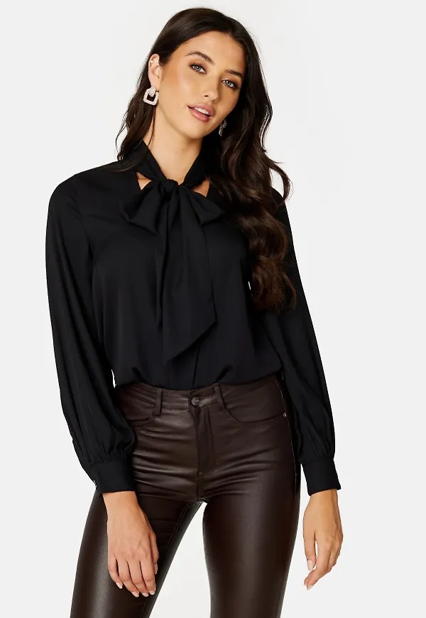 BUBBLEROOM Beth bow blouse Black 36