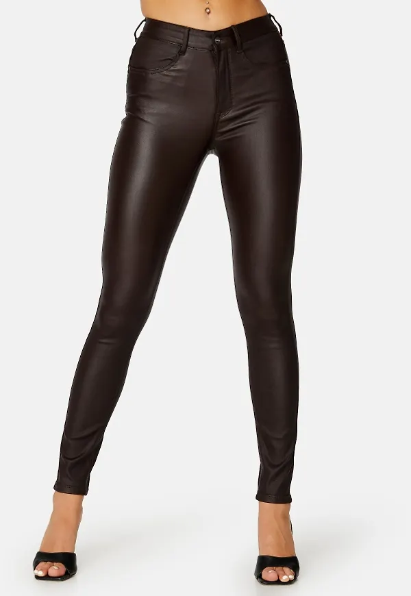 BUBBLEROOM Bianca coated jeans Dark brown 34