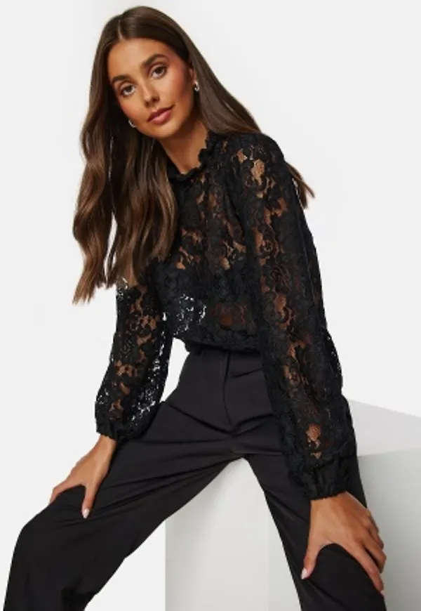 BUBBLEROOM Blanca lace top Black 36