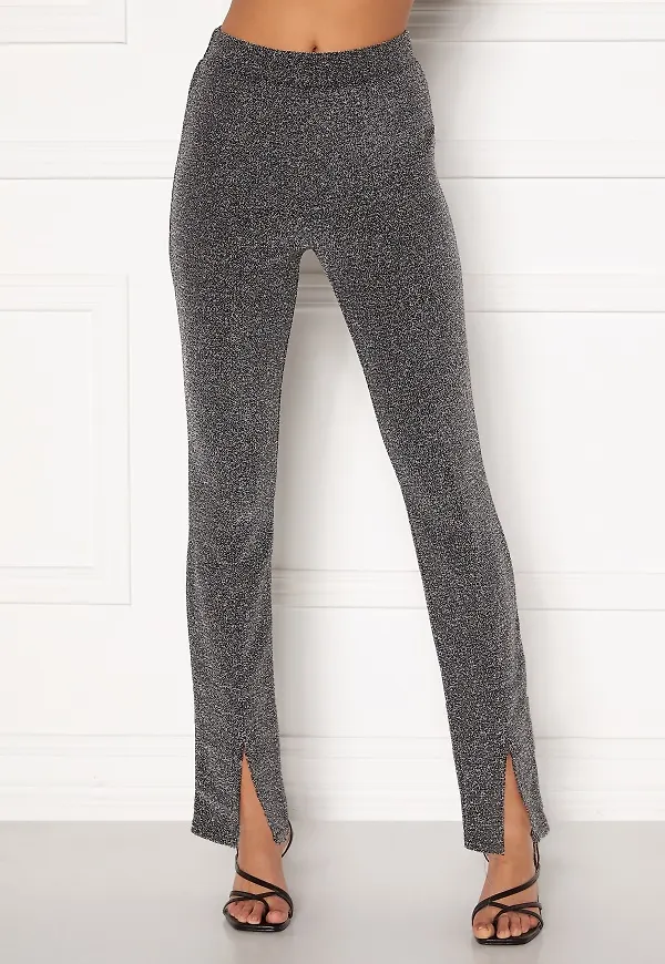 BUBBLEROOM Bonita sparkling slit leggings Black / Silver S