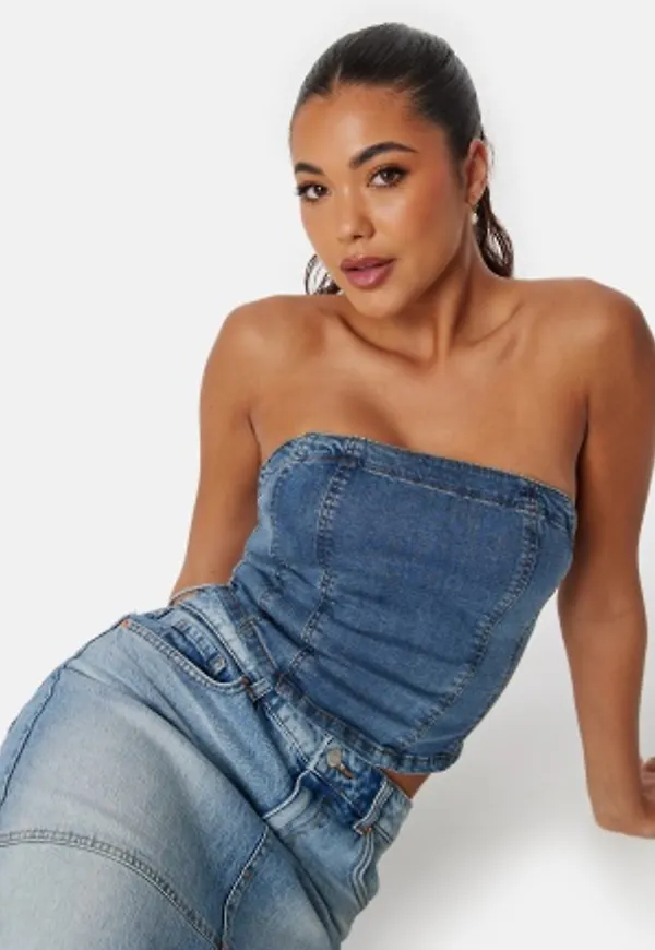 BUBBLEROOM Bustier Denim Top Medium denim 42