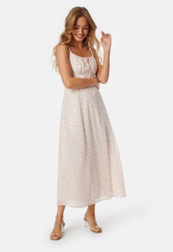 BUBBLEROOM Bustier Strap Dress Pink/Patterned 40