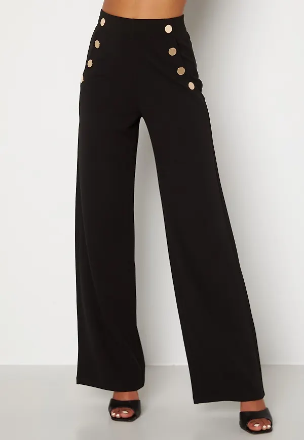 BUBBLEROOM Calandra jersey button pants Black L