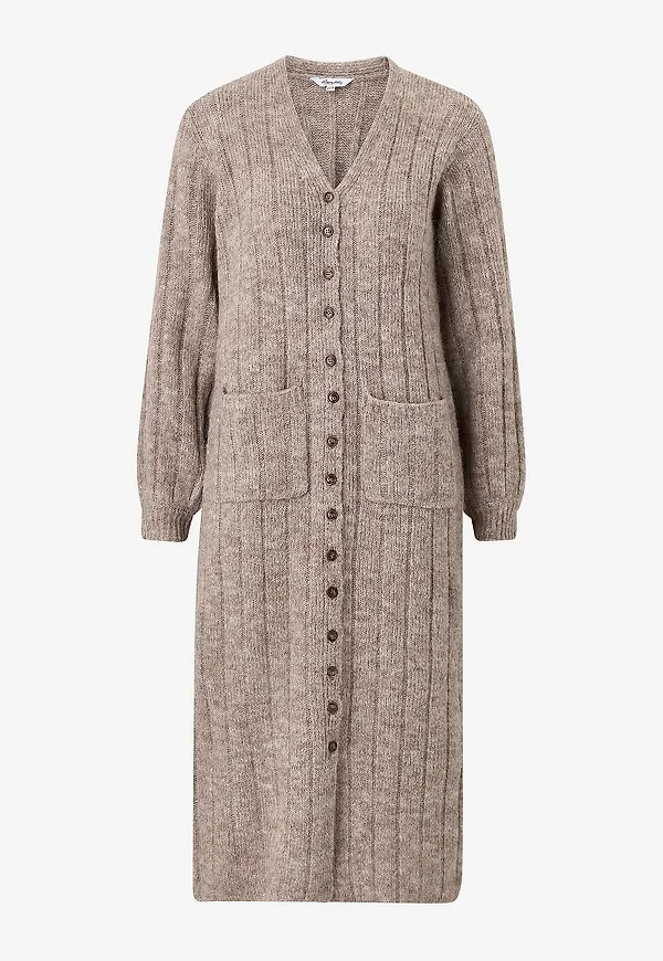 Bubbleroom - Cardigan Knitted Dress - Beige