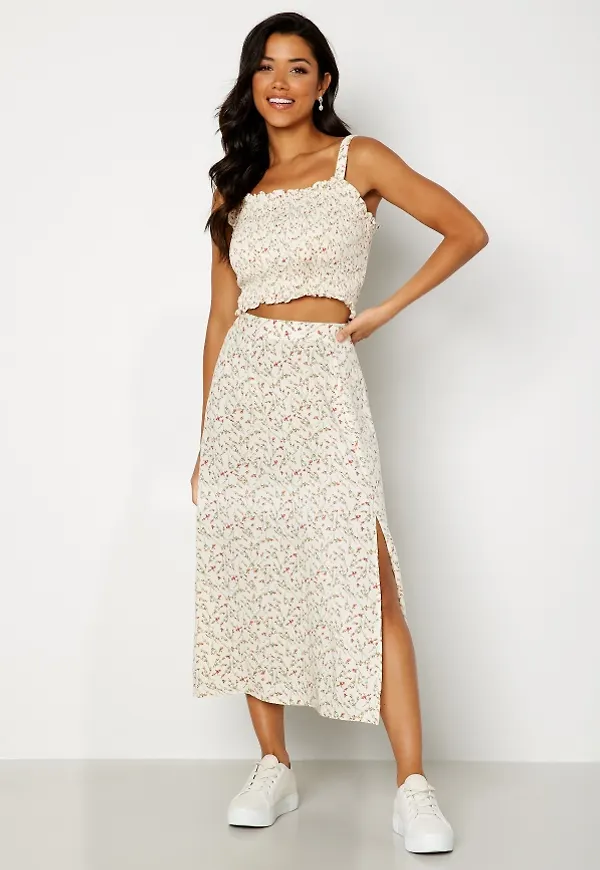 Bubbleroom Care Blossom Skirt Set Cream / Patterned 38