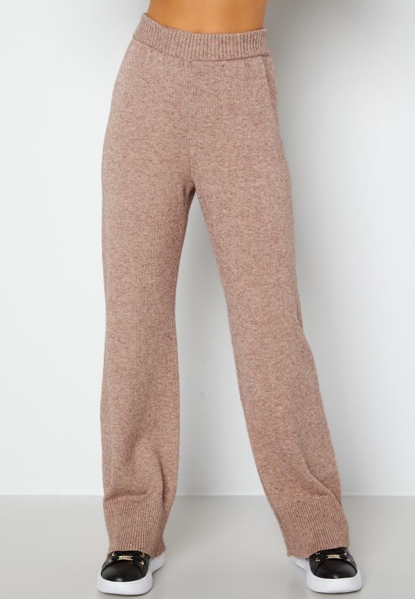 Bubbleroom Care Rinja Knitted Trousers Nougat / Melange XS