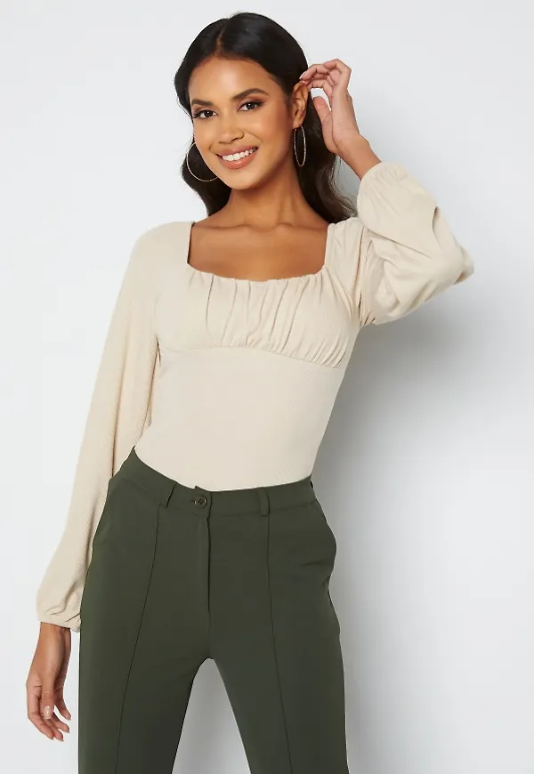 Bubbleroom Care Wynona Top Grey-beige XL