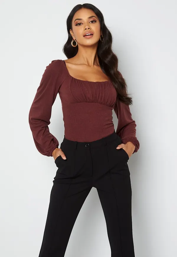 Bubbleroom Care Wynona Top Wine-red XL