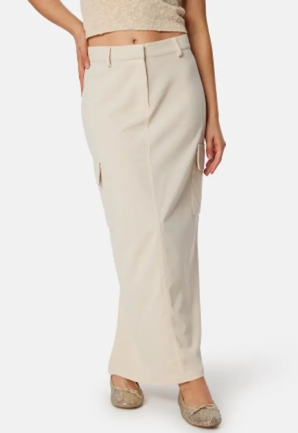 BUBBLEROOM Cargo Maxi Skirt Beige XS