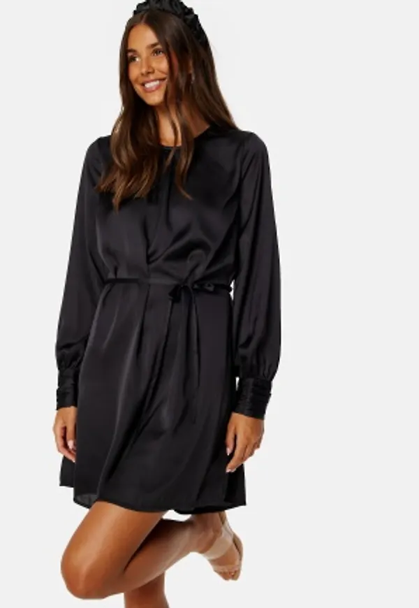 BUBBLEROOM Catalina Satin Dress Black 44