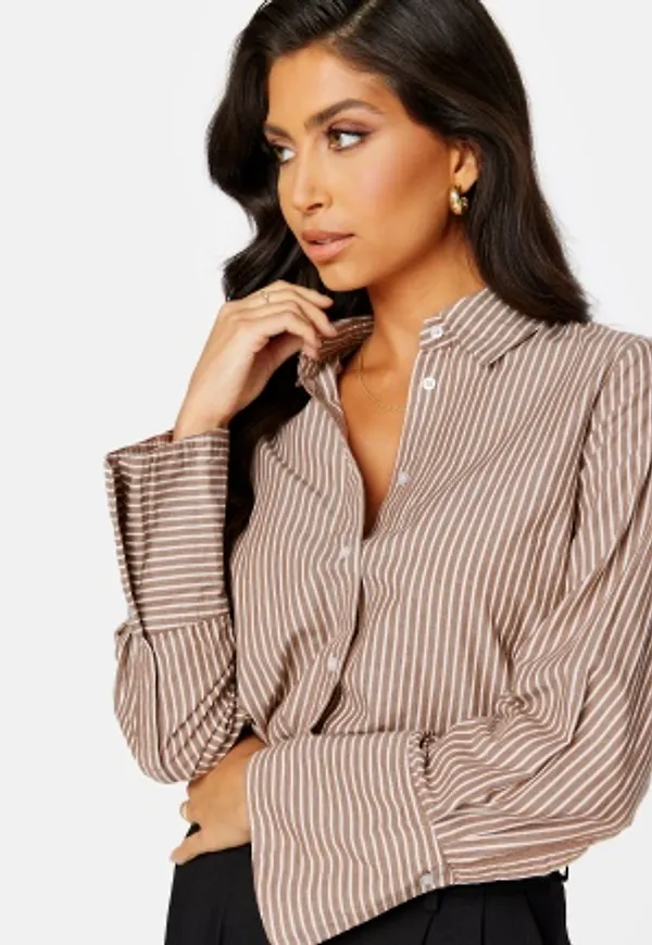 BUBBLEROOM CC Classic shirt Brown / White / Striped 46