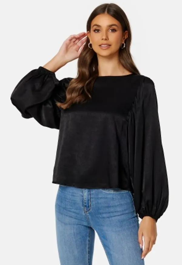 BUBBLEROOM Charli Balloon Sleeve Blouse Black 34