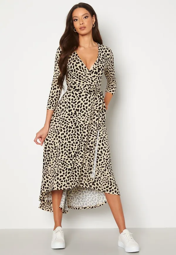 BUBBLEROOM Clara high low dress Leopard M