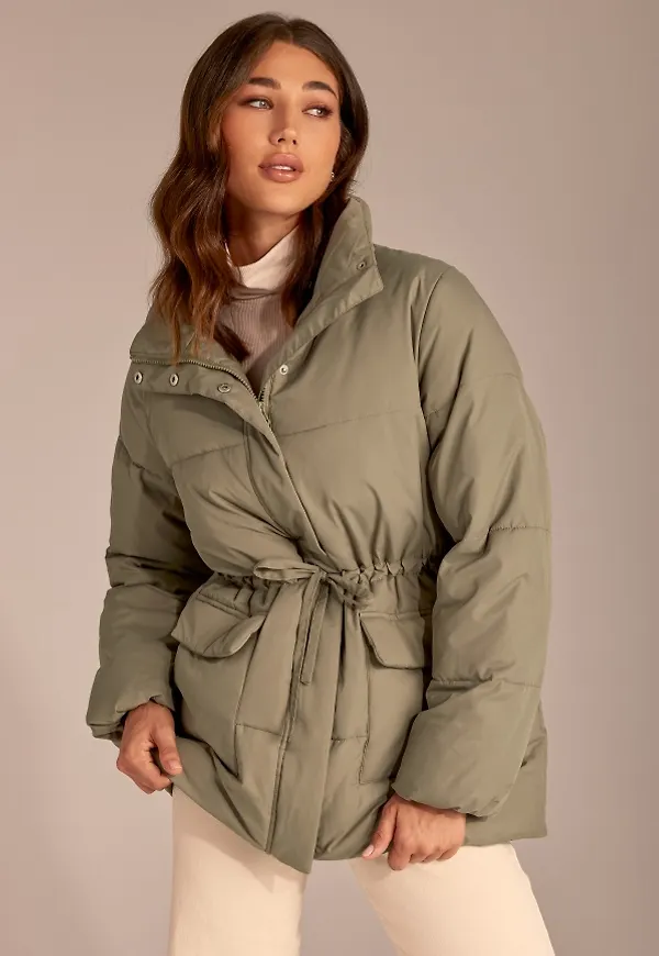 BUBBLEROOM Cleo Recycled Padded Jacket Dark green 2XL