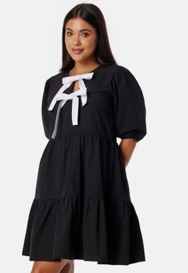BUBBLEROOM Contrast Bow Dress Black XS