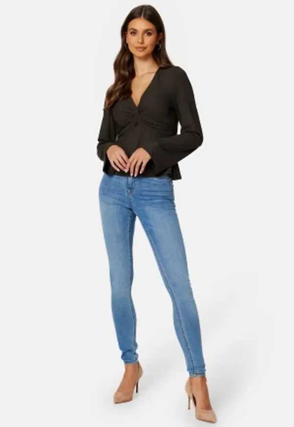 BUBBLEROOM Daira Rib Top Dark brown M
