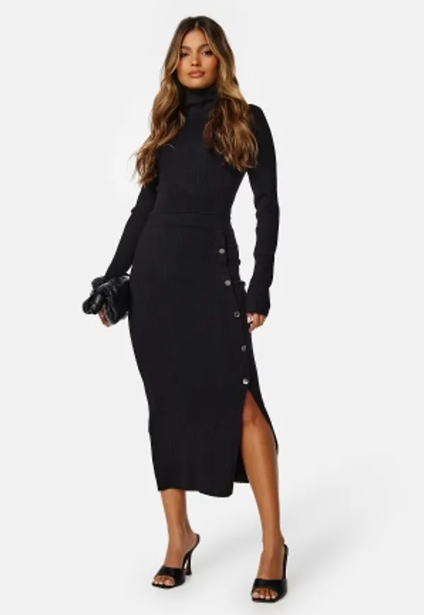 BUBBLEROOM Dania Button Dress Black S