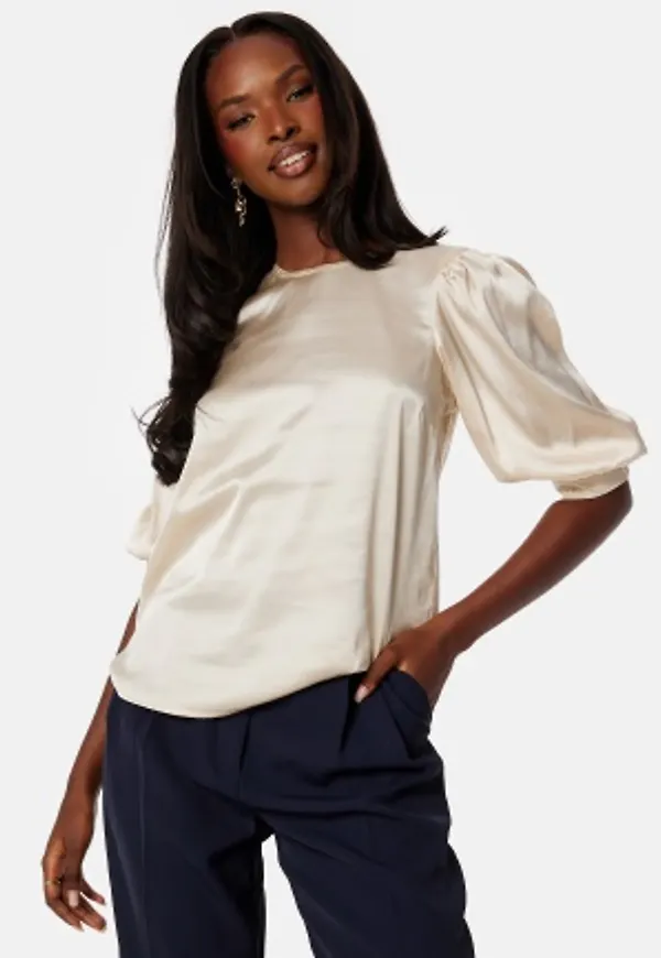 BUBBLEROOM Dasha Satin Blouse Champagne XL