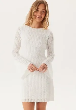 BUBBLEROOM Deep Back Short Structured Dress White XS