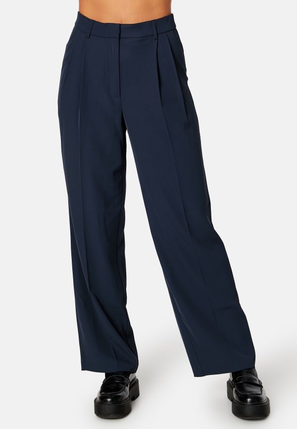 BUBBLEROOM Denice wide suit pants Dark blue 34