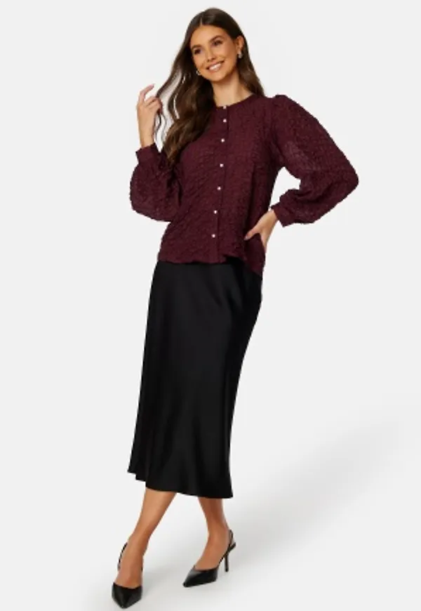 BUBBLEROOM Drew Blouse Wine-red XS